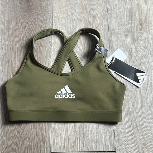 adidas Other - NWT Adidas Green Performance Criss Cross Back Sports Bra Size Small A-C Cup